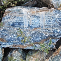 Pietra burattata aragonite (blu) forata, 3,0 - 3,5 cm