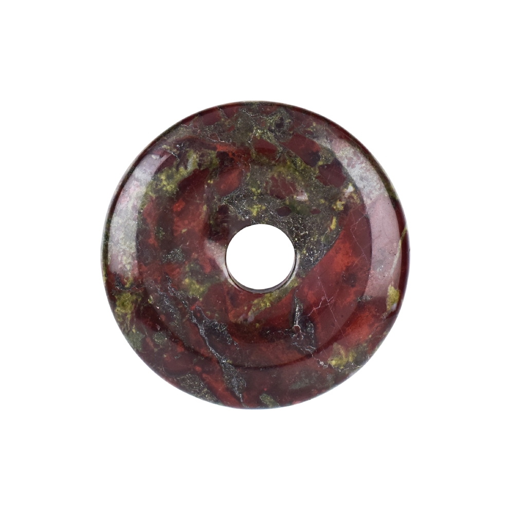 Donut en quartz Épidote (pierre de dragon), 40mm