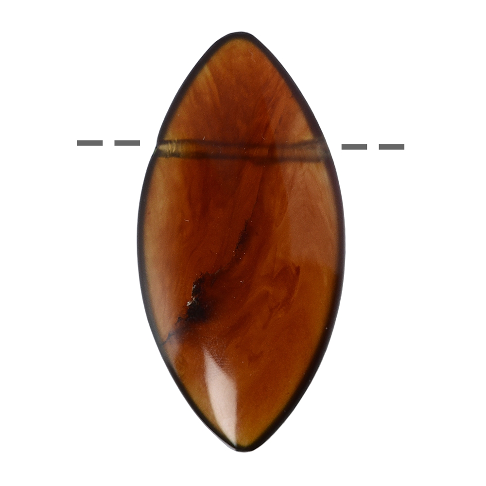 Navetta in ambra (Indonesia) forata, 06 - 07 cm