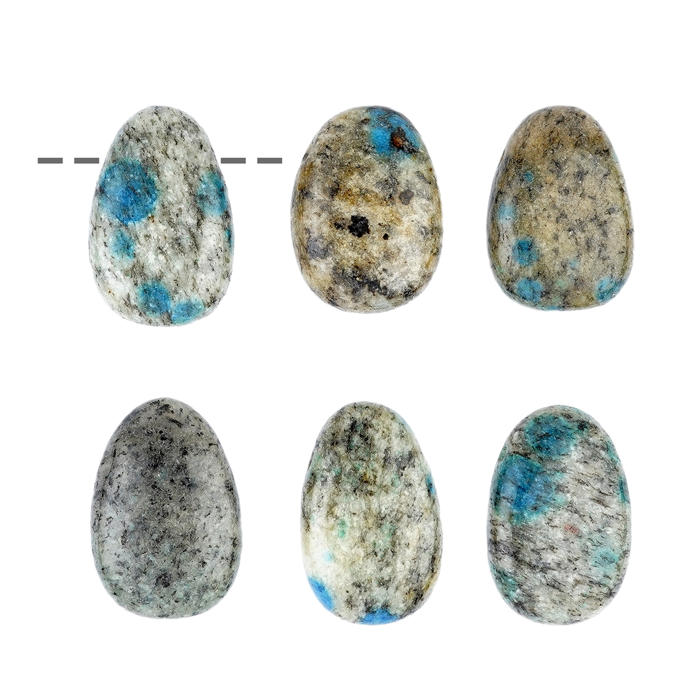 Pietra burattata K2 (azzurrite in gneiss) perforata