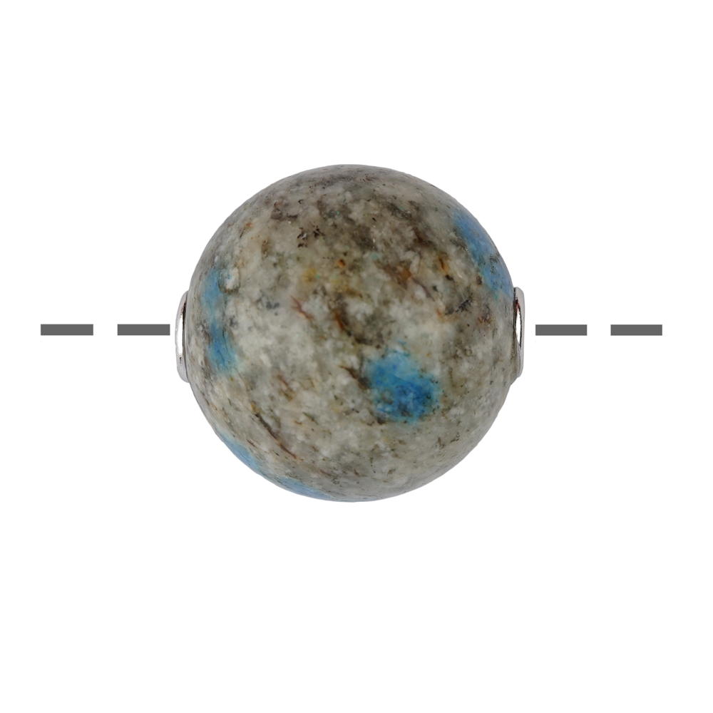 Jewelry ball K2 (Azurite in Gneiss) 20mm, rhodium plated