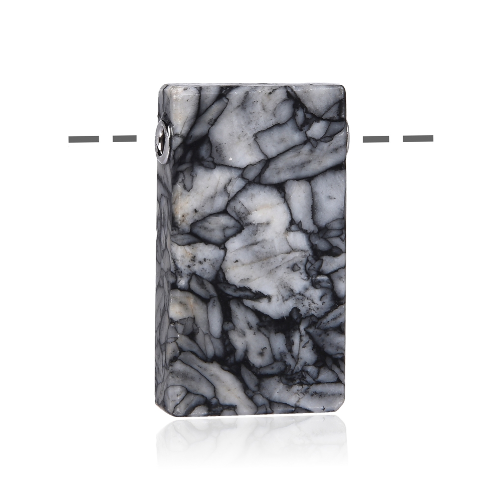 Cuboide di pinolite, forato, 4,0 cm, tappi rodiati