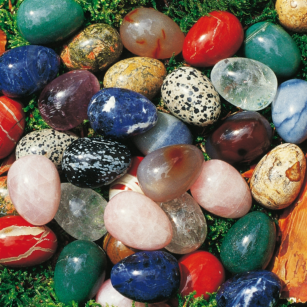  50 eggs, mixed stones, 3,5cm