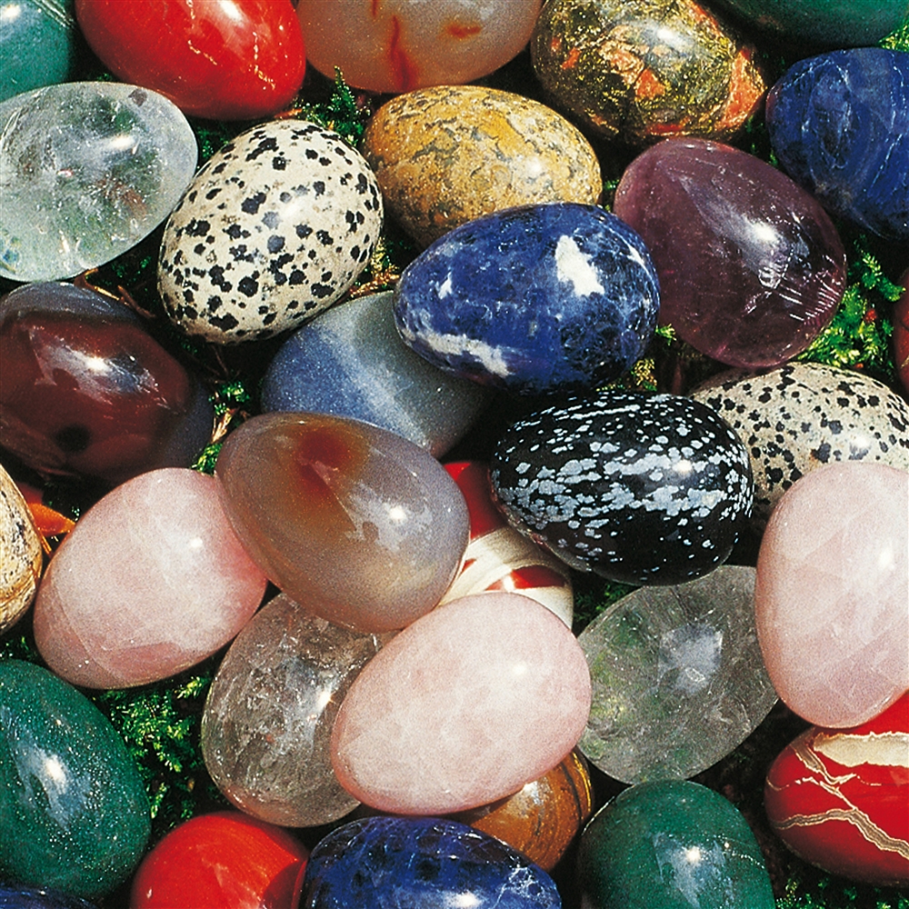  50 Eier, gemischte Steinsorten, 4,8cm