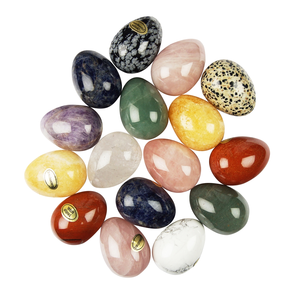  16 uova, tipi di pietre miste, 4,1 cm