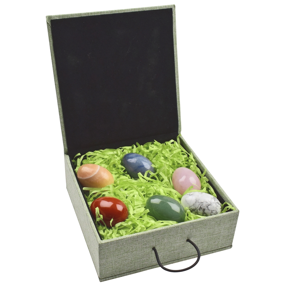  Set regalo di uova di pietra preziosa (6 pezzi in scatola)