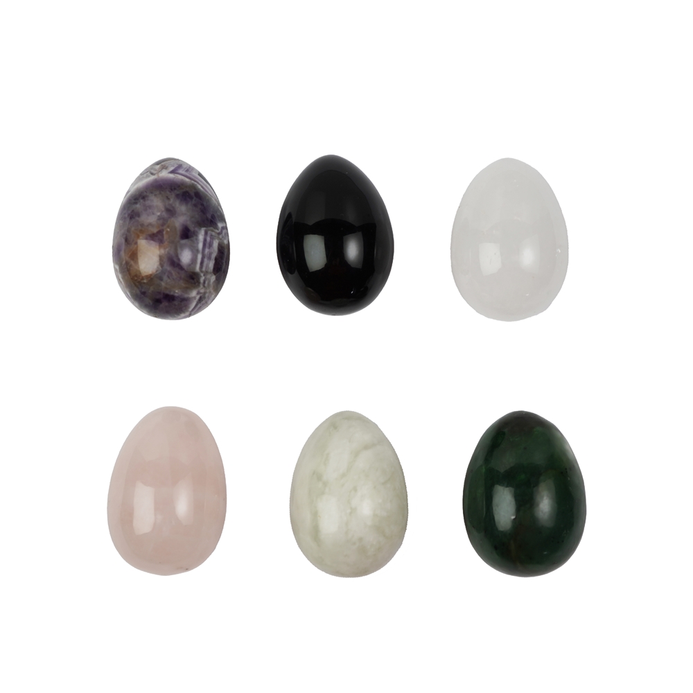 6 Eier, gemischte Steinsorten, 3,5cm