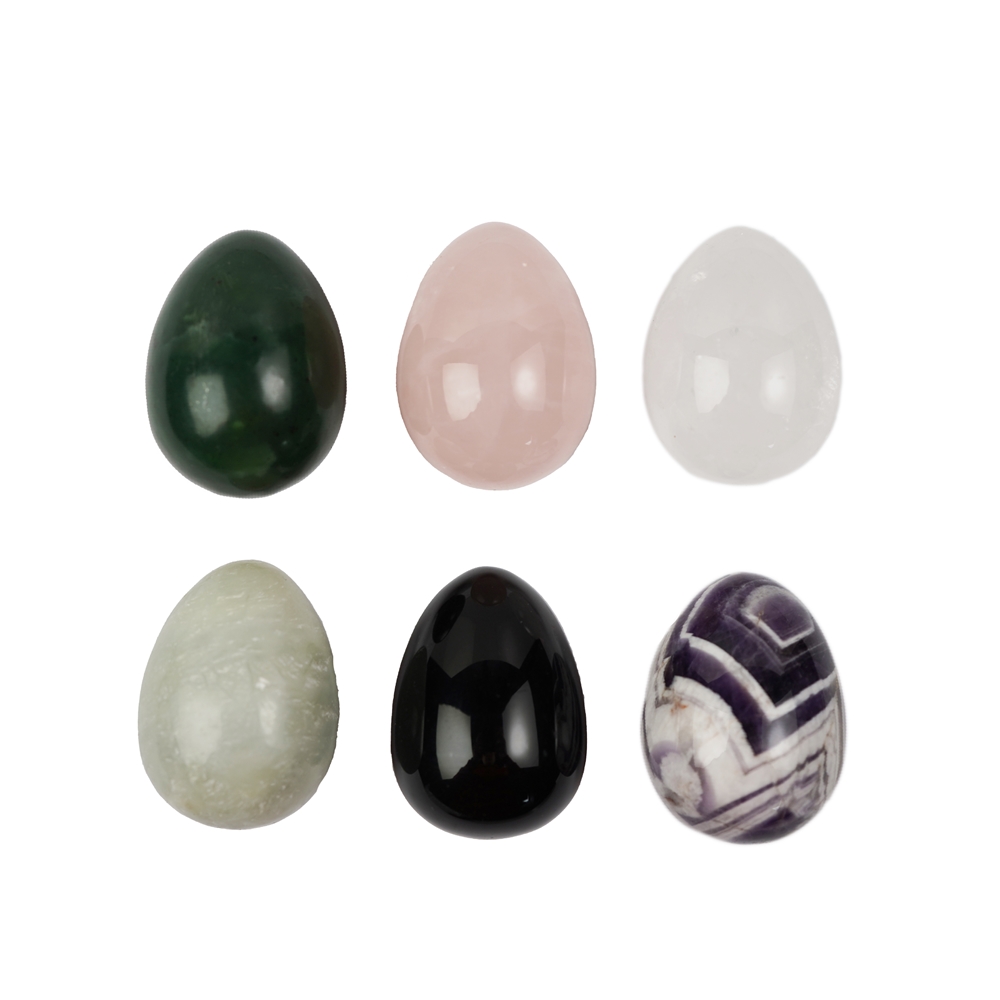 6 Eier, gemischte Steinsorten, 4,0cm