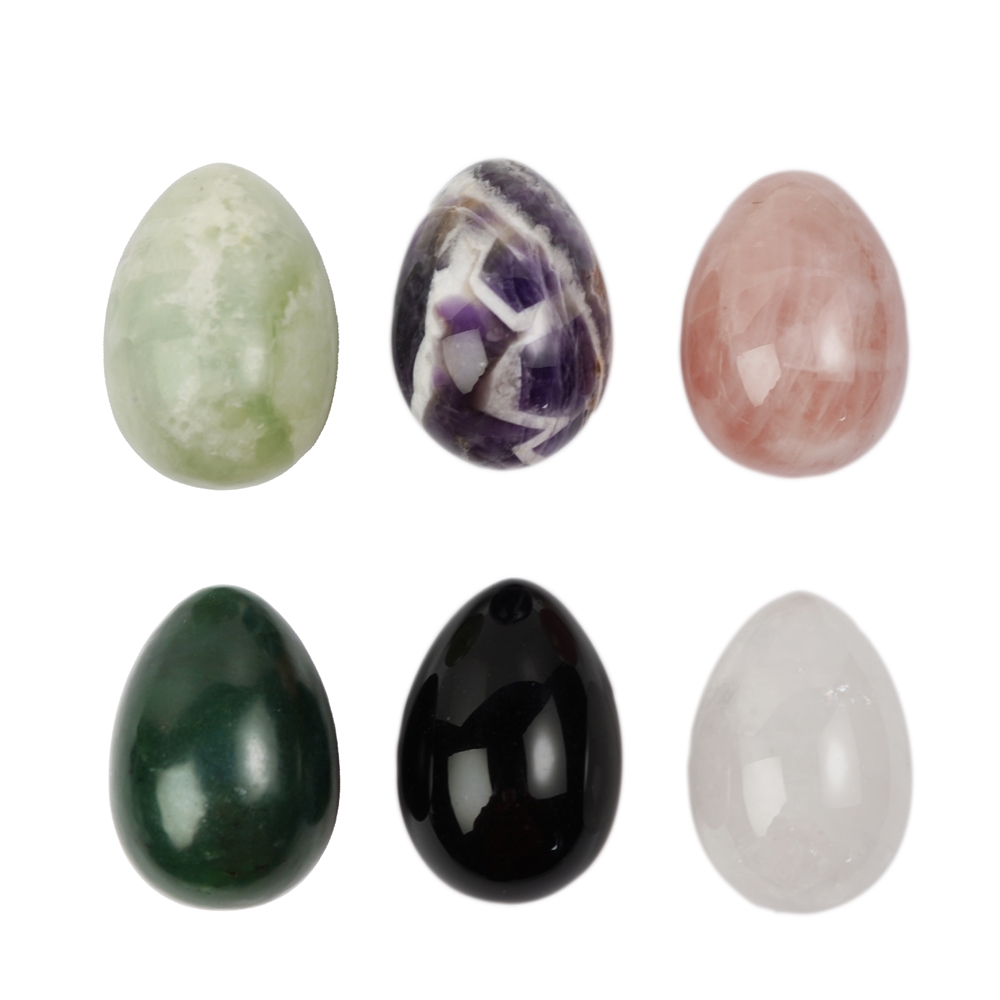 6 eggs, mixed types of stones, 5,0cm