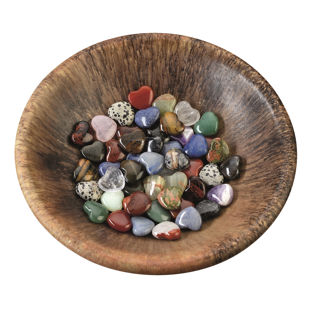  Herz (Taschenherz), gemischte Steinsorten, 2,8cm - mini  (50 St./VE)