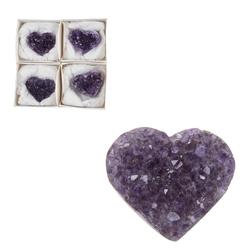 0501201104 Herz Amethyst Druzy A, 4,0cm (4 St./VE) | GH Edelsteine, Heilsteine & Schmuck