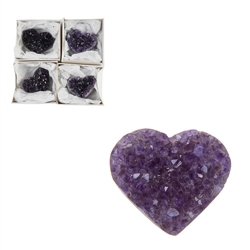 0501201107 Herz Amethyst Druzy A, 3,0 - 3,5cm (4 St./VE) | Edelsteine, Heilsteine & Schmuck