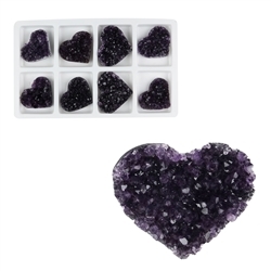 0501201108 Herz Amethyst Druzy A, 4,5cm (8 St./VE) | GH Edelsteine, Heilsteine & Schmuck