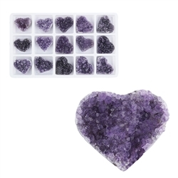 0501201215 Herz Amethyst Druzy B, 3,0cm (15 St./VE) | GH Edelsteine, Heilsteine & Schmuck