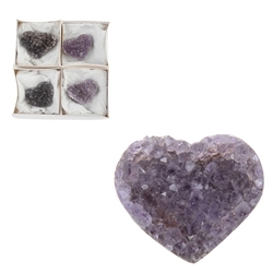 0501201304 Herz Amethyst Druzy C, 4,0cm (4 St./VE) | GH Edelsteine, Heilsteine & Schmuck