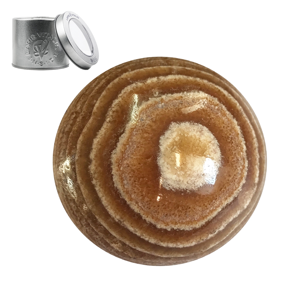 Palla da massaggio in aragonite, 3,8 - 4,2 cm, in confezione regalo