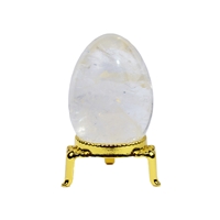 Uovo in cristallo di rocca, 5,0 cm, con scatola regalo e supporto