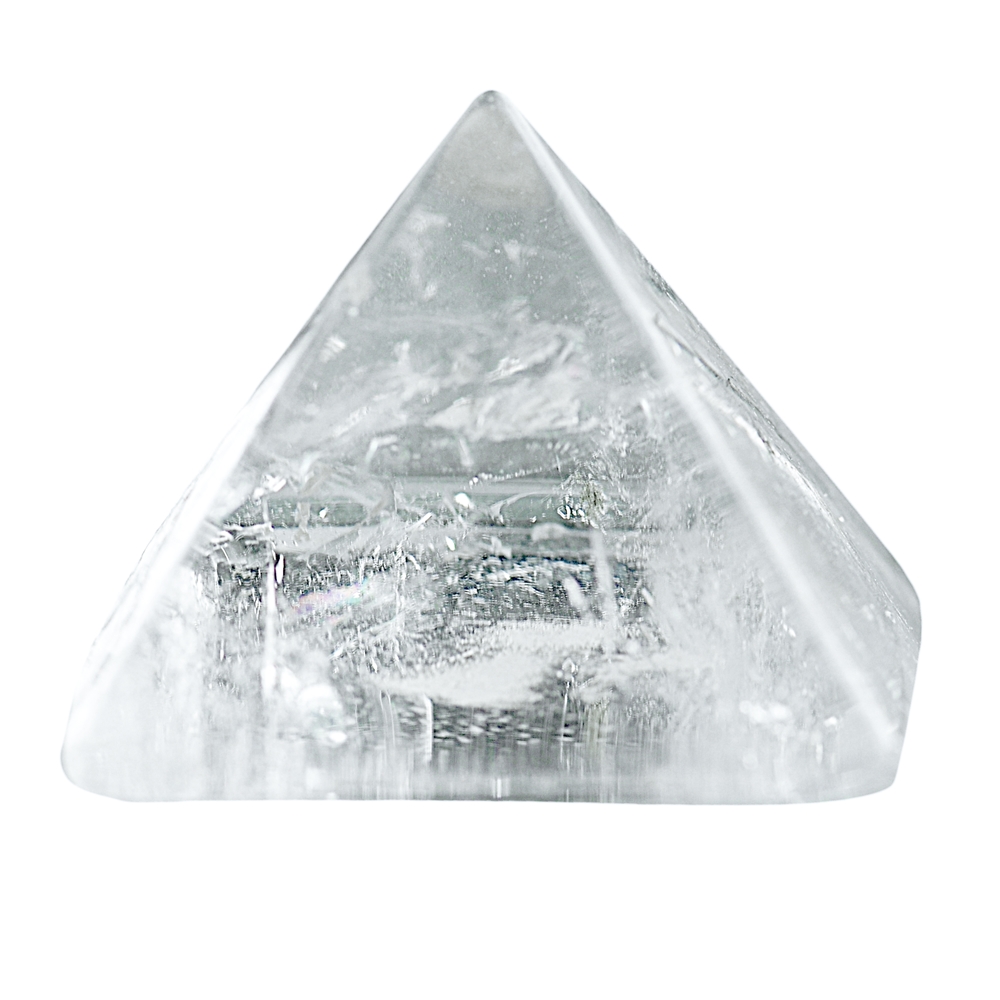 Pyramide Cristal de roche dans boîte cadeau, 04cm