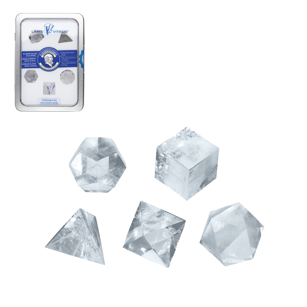Platonic Solids Rock Crystal, 2cm (small)