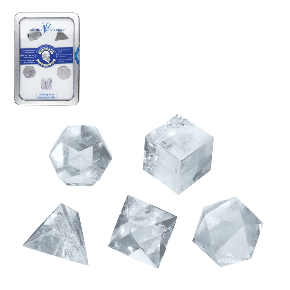 Platonic Solids Rock Crystal, 3cm (large)