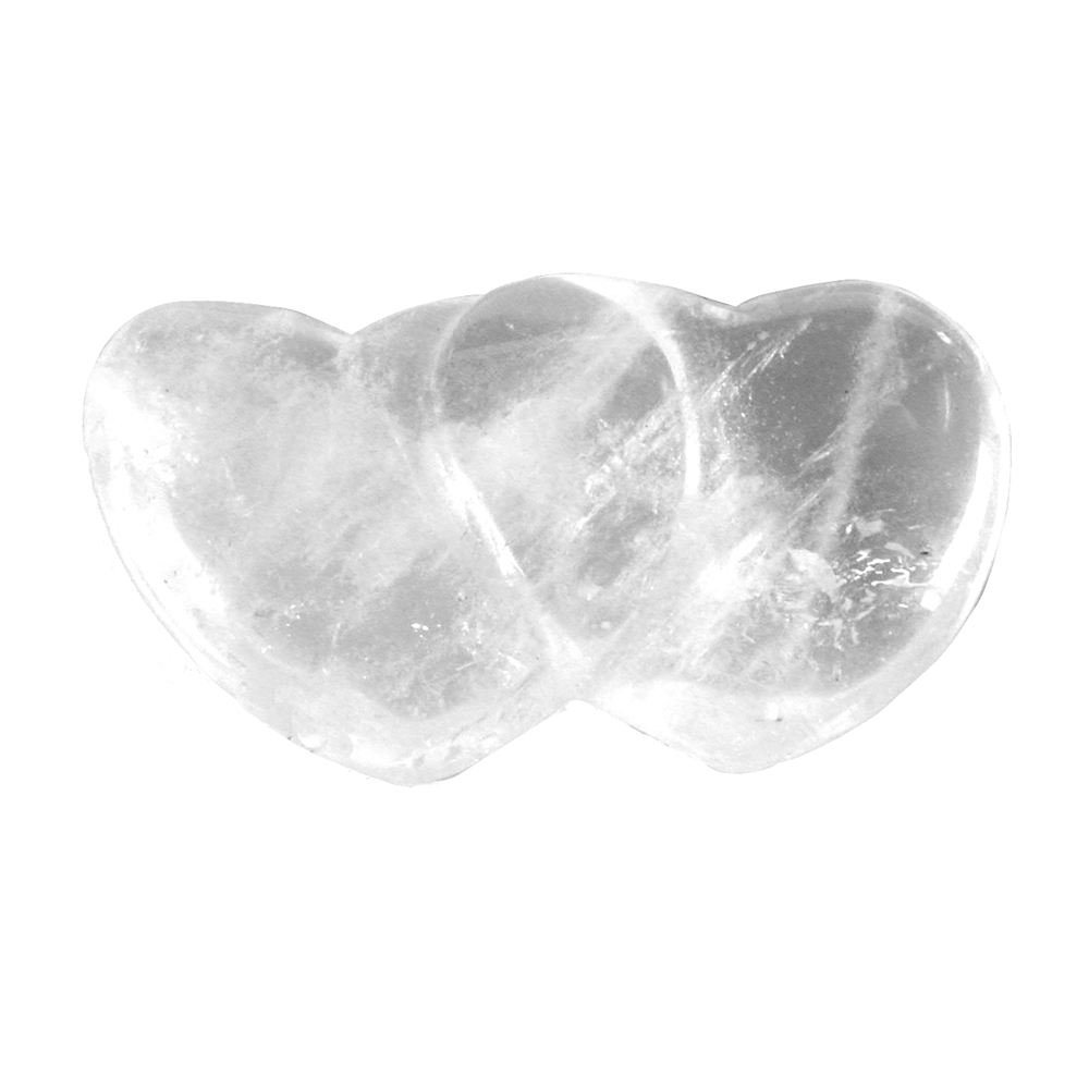 Double heart Rock Crystal, 04,3cm (6 pcs./VE)