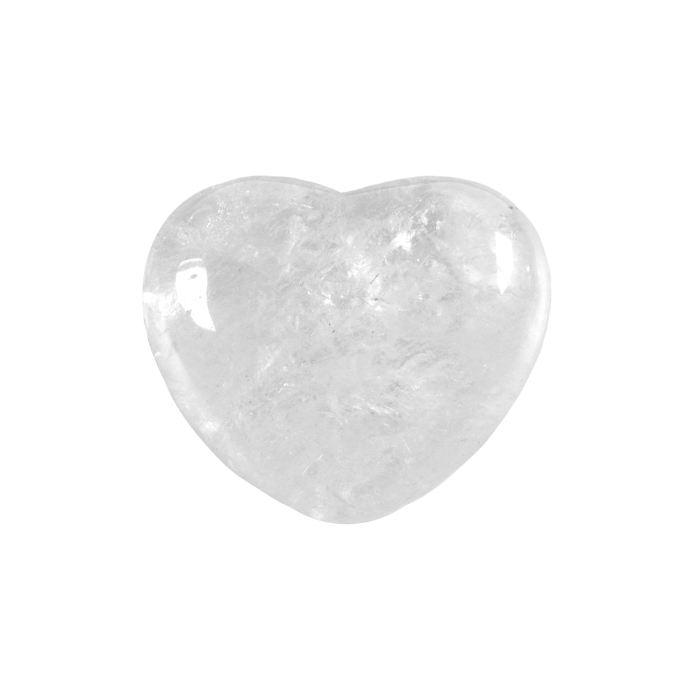 Heart puffy, Rock Crystal, 4,5cm