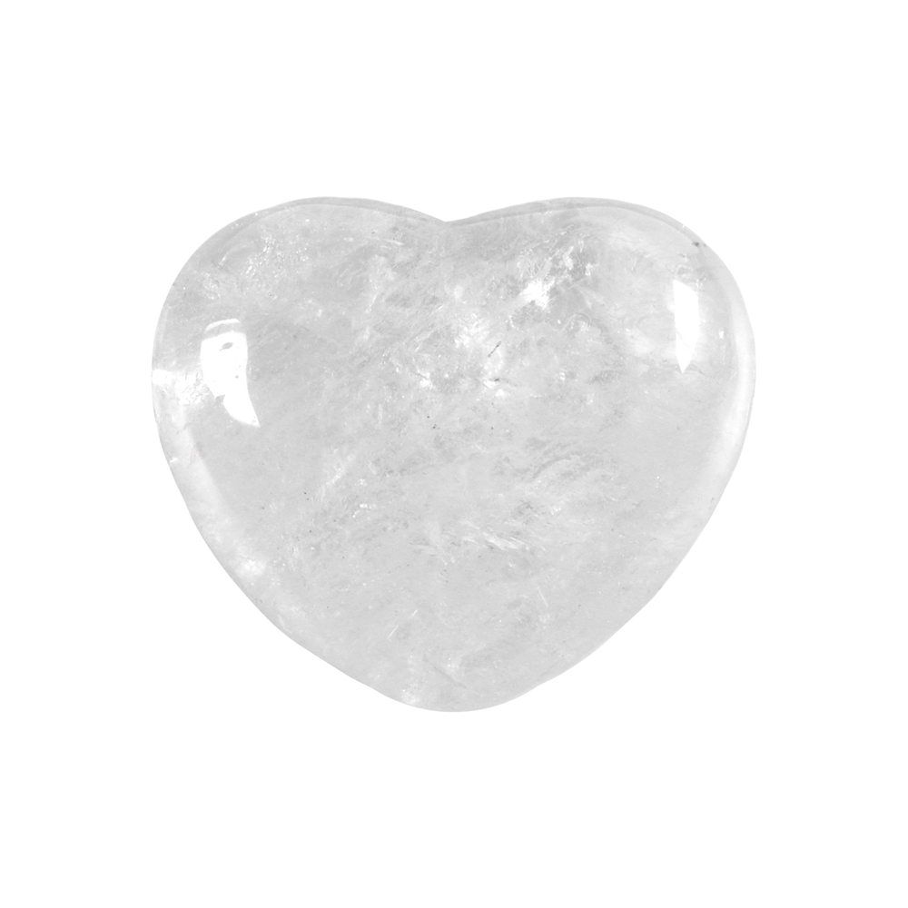 Cœur bombés, Cristal de roche, 5,5cm