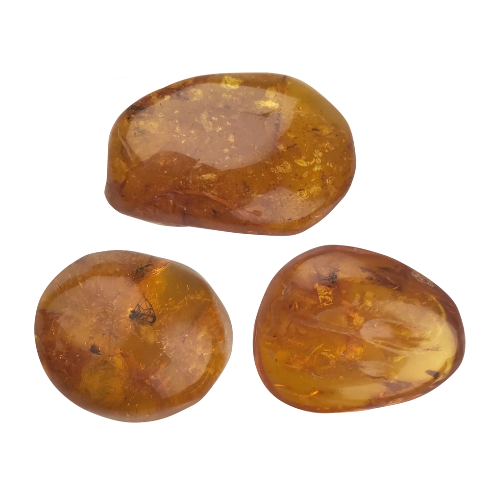 Tumbled Stone Amber, 2,0cm, with incluse