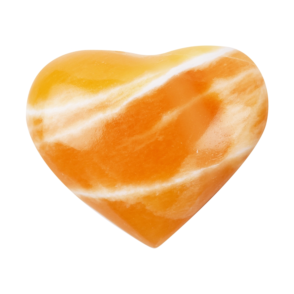 Cœur bombés, calcite (orange), 08cm