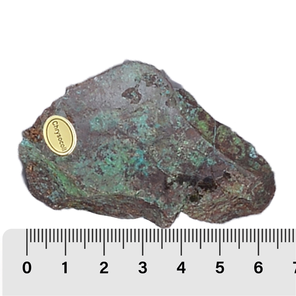 One side polished piece Chrysocoll-Cuprite, 6 - 9cm (12 pcs./VE)
