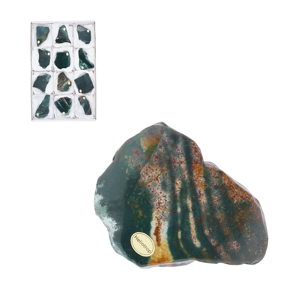 Slabs Heliotrope (Bloodstone), 07 - 09cm (12 pcs./ PU)