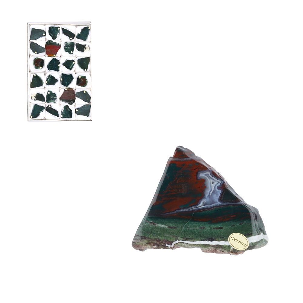 Slabs Heliotrope (Bloodstone), 05 - 06cm (24 pcs./ PU)