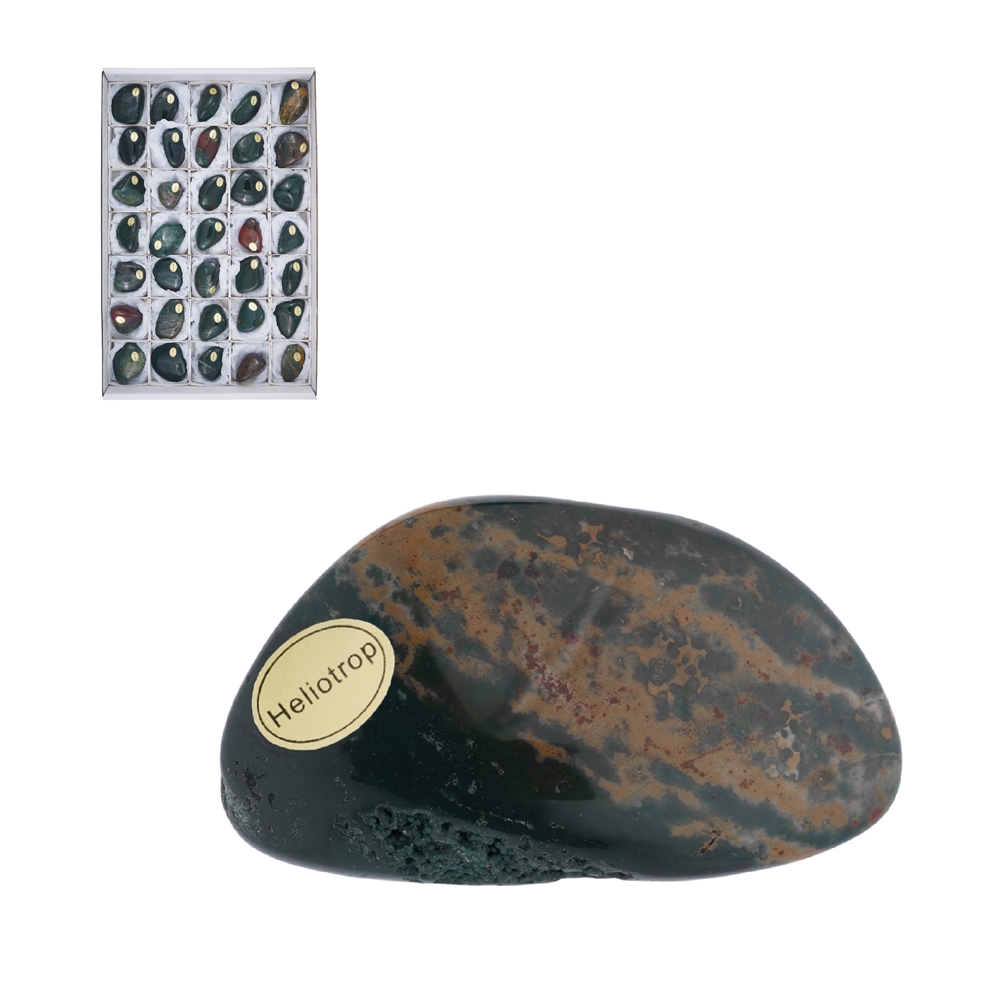 Tumbled Stones Heliotrope (Bloodstone), 4,5 - 5,0cm (35 pcs./ PU)