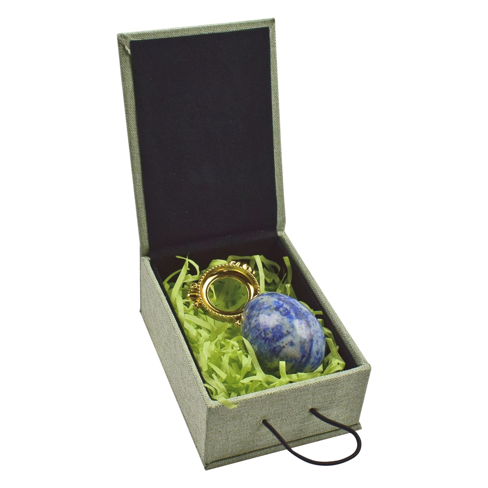 Uovo in lapislazzuli, 5,0 cm, con scatola regalo e supporto