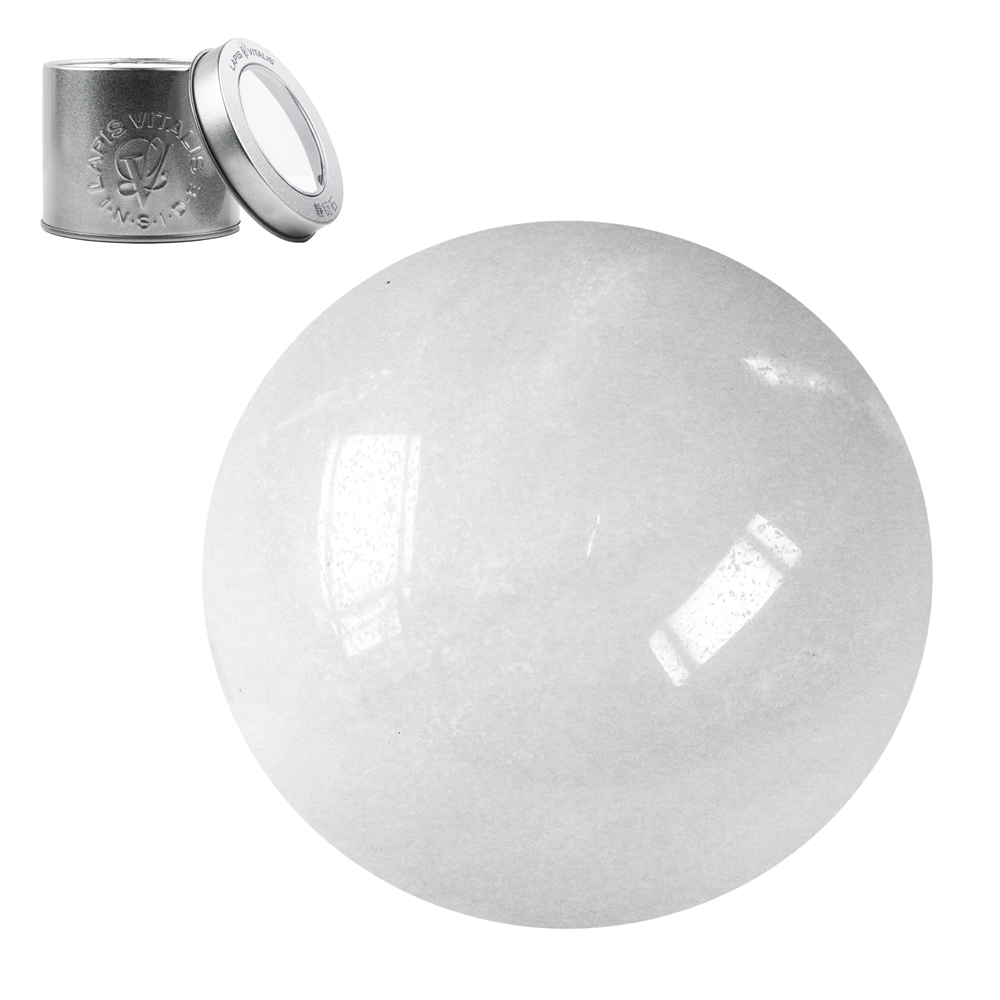 Palla per massaggi al quarzo bianco, 4,0 cm, in confezione regalo
