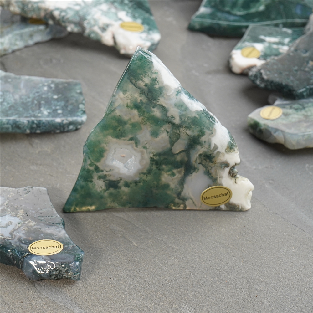 Slabs Moss Agate, 05 - 10cm (12 pcs./ PU)