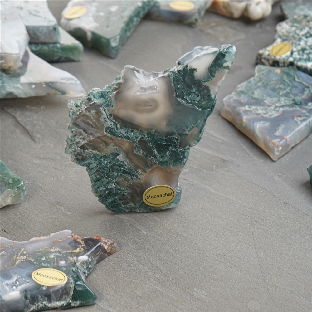 Slabs Moss Agate, 04 - 06cm (24 pcs./ PU)