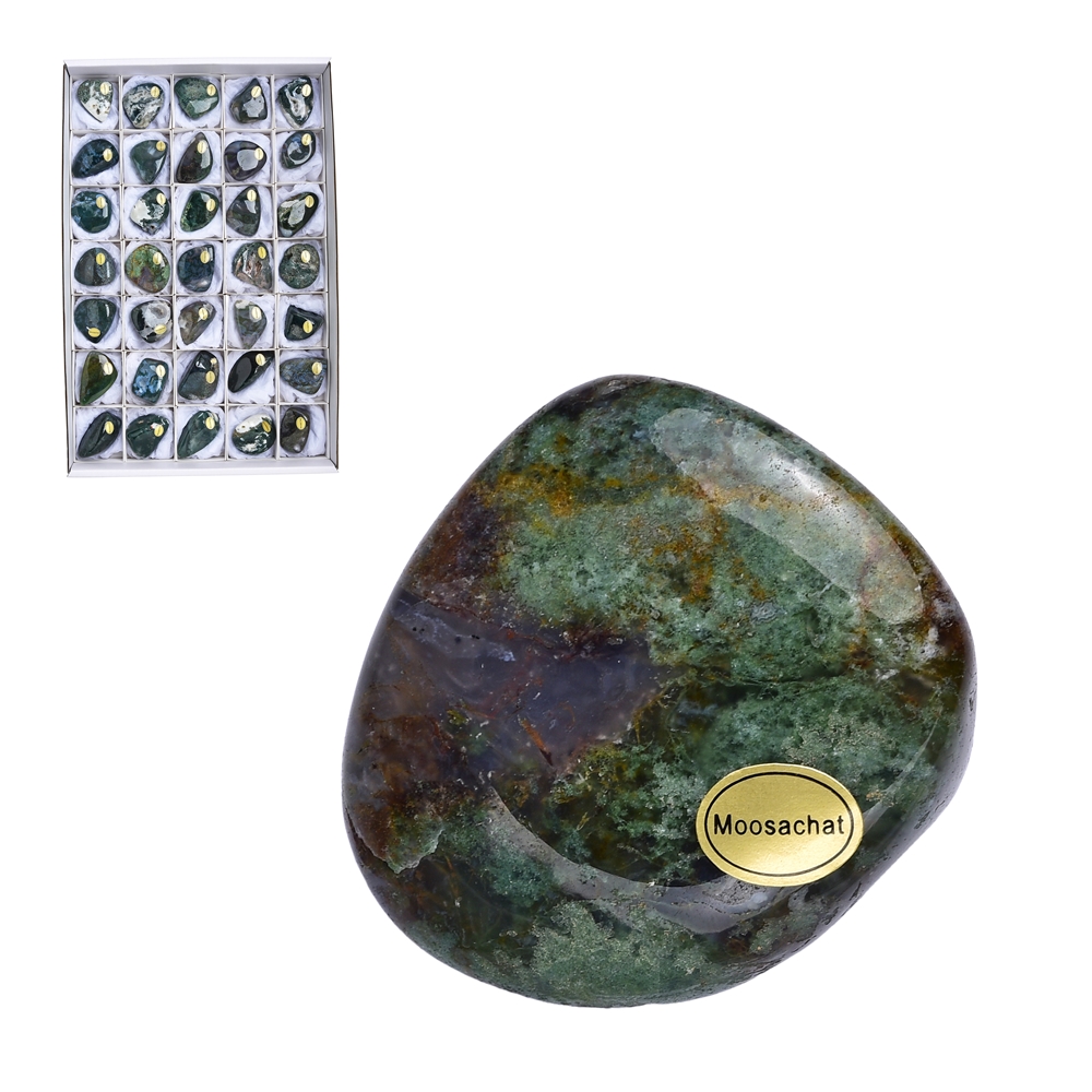 Tumbled Stones Moss Agate, 4,0 - 5,5cm (35 pcs./ PU)