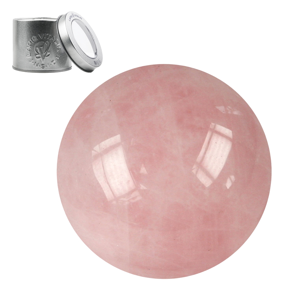 Palla da massaggio in quarzo rosa, 4,0 cm, in confezione regalo