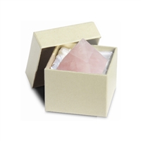 Pyramide Quartz rose dans boîte cadeau, 03cm