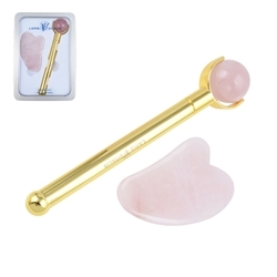 0513312056 Rouleaux de massage Chi avec Gua Sha Quartz rose | Marco Schreier