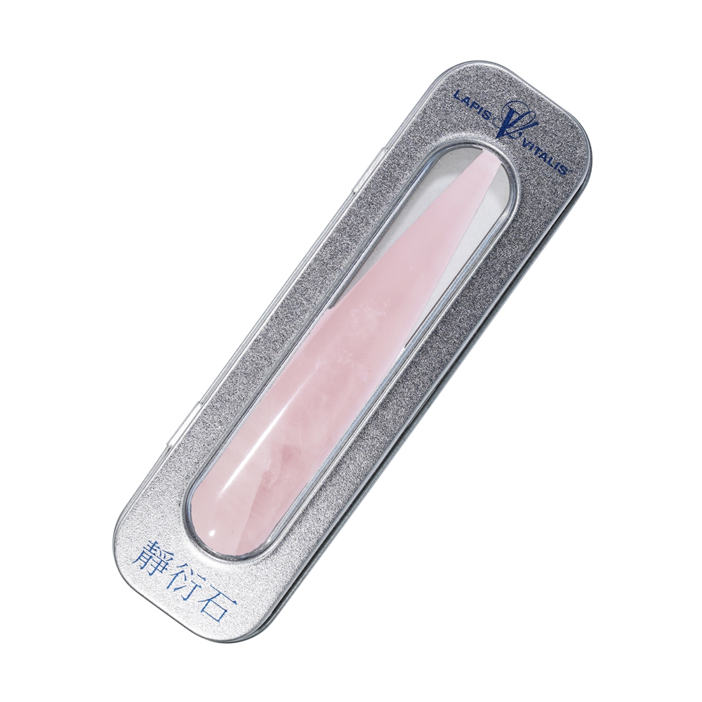 Manche de massage Quartz rose épais, en boîte cadeau