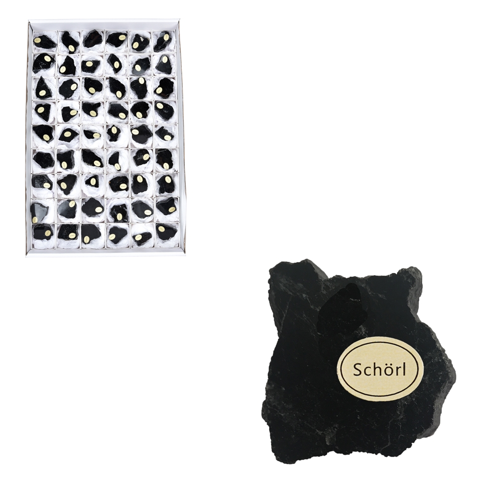 Pièces polies d'un côté Schorl, 3cm (54 pcs/UC)