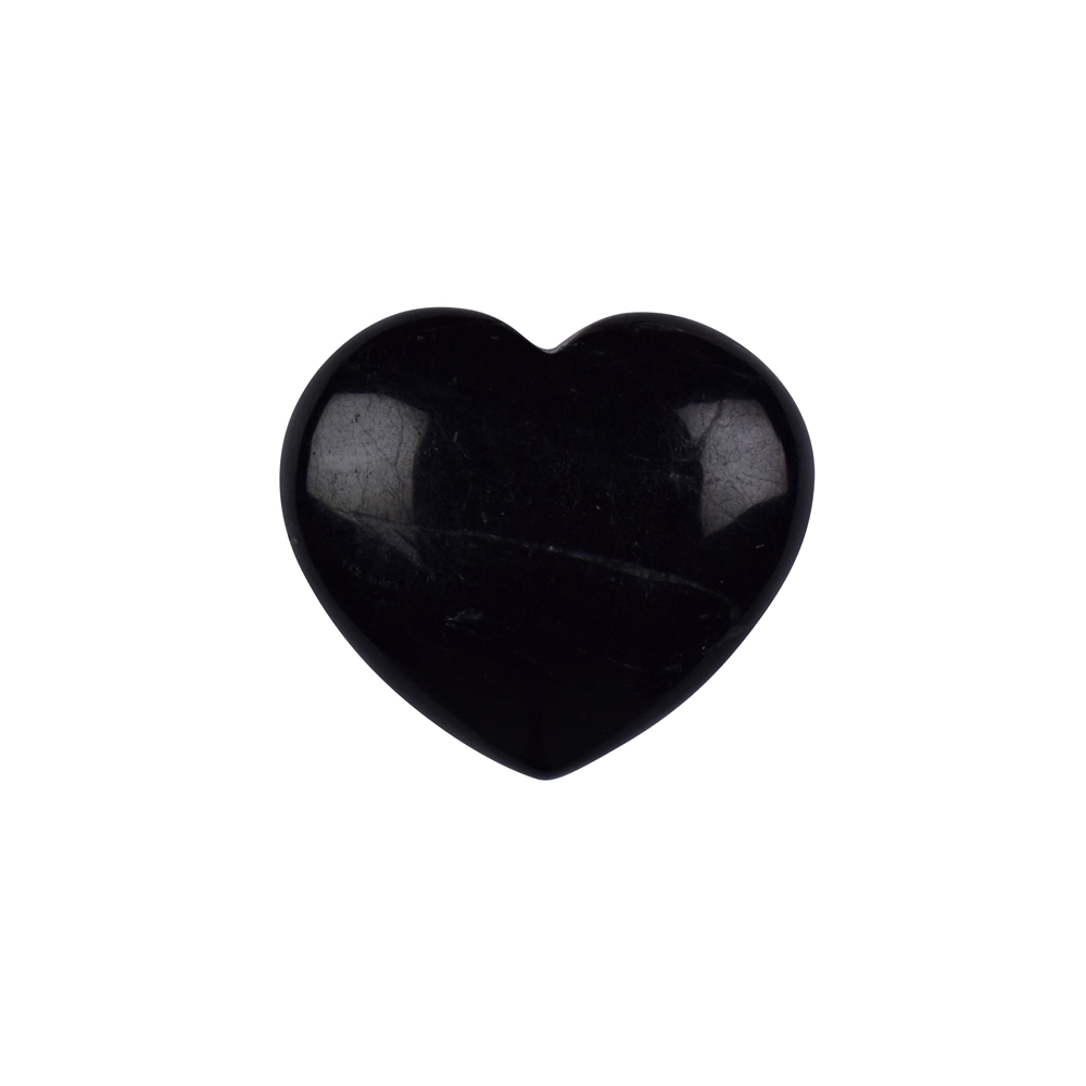 Heart (pocket heart), Tourmaline (black), 2,8cm (mini)