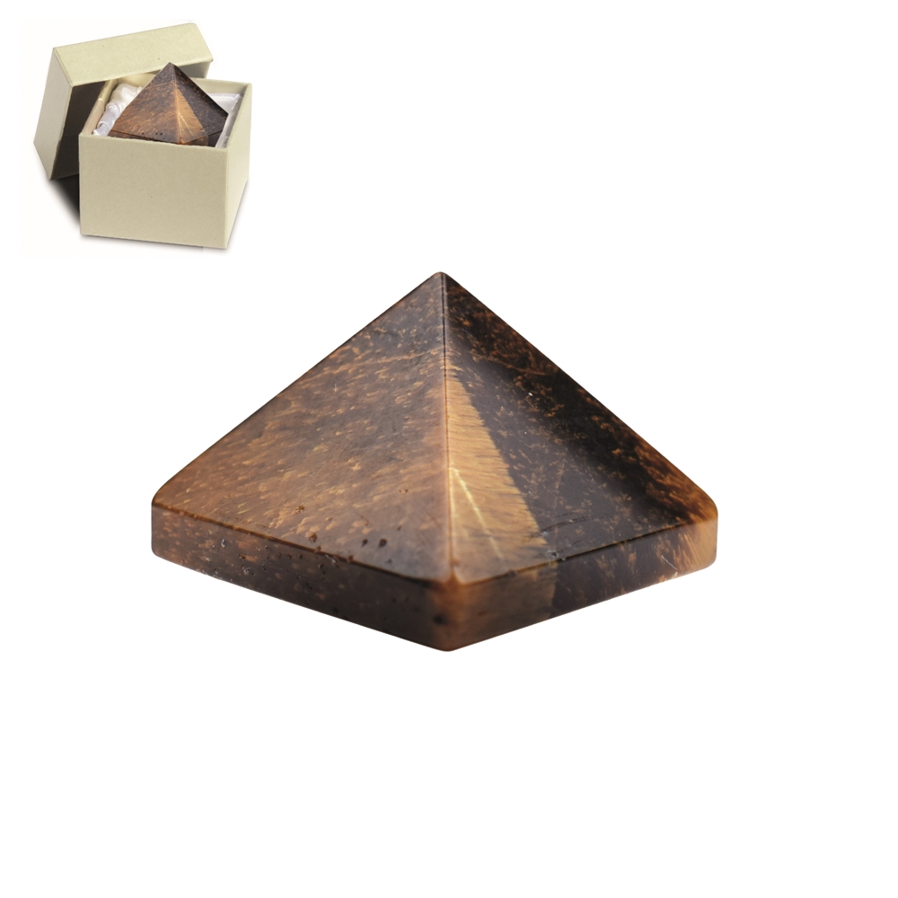 Pyramid Tiger's Eye in gift box, 03cm