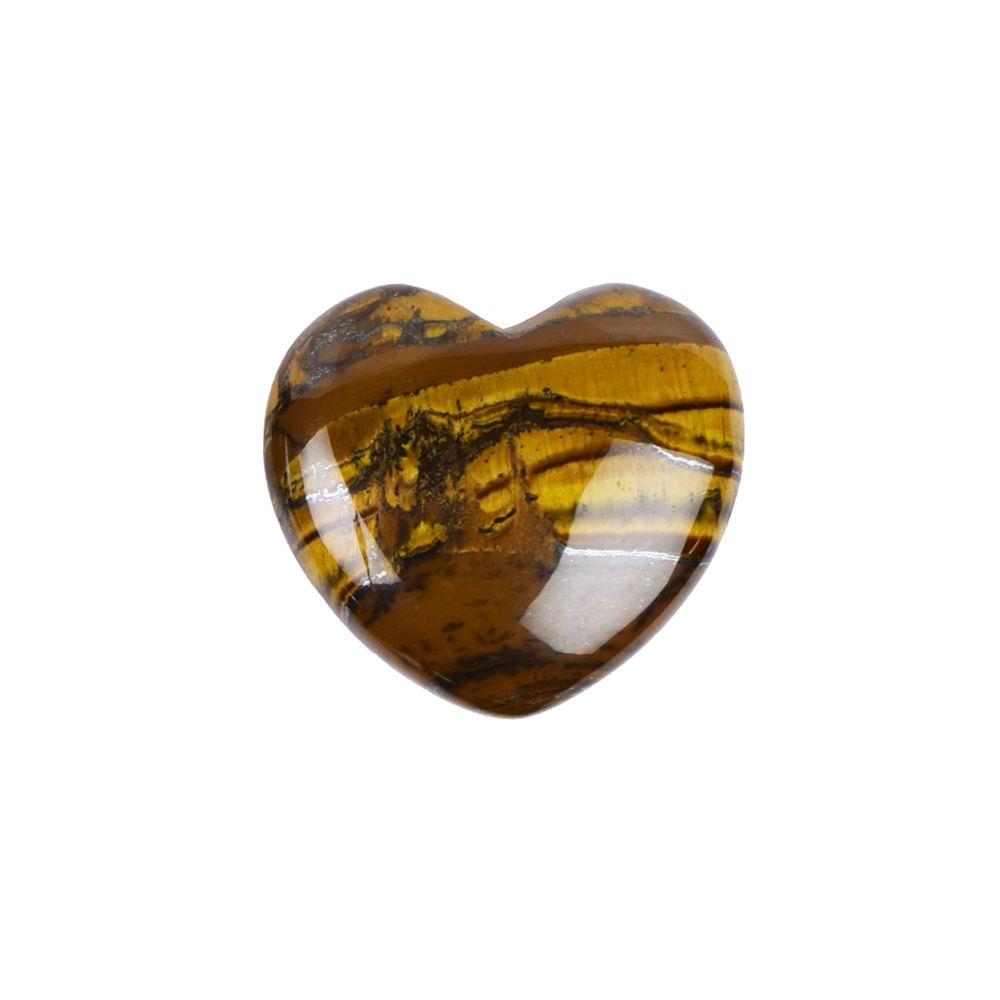 Cuore (cuore tascabile), diaspro occhio di tigre, 3,3 x 3,9 cm