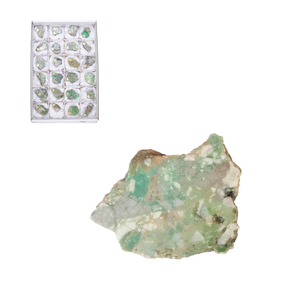 One side polished pieces Variscite, 4,0 - 6,0cm (24 pcs./ PU)