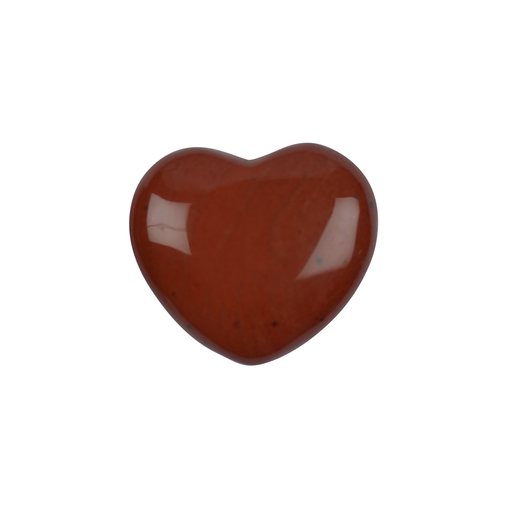 Cuore (cuore tascabile), diaspro (rosso), 3,3 x 3,9 cm