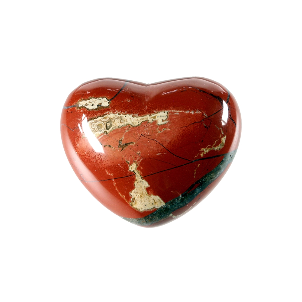 Heart puffy, Jasper (red), 4,5cm