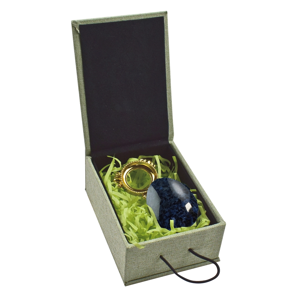 Egg Dumortierite, 5,0cm, with gift box and stand